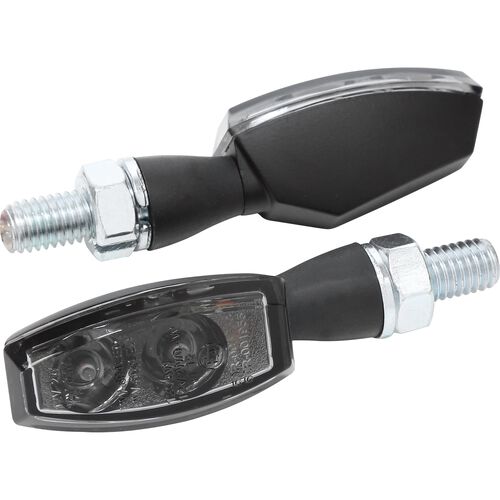 Feux arrière & réflecteurs de moto Highsider LED feu arrière/clignotant paire BLAZE M8 noir teinté verre
