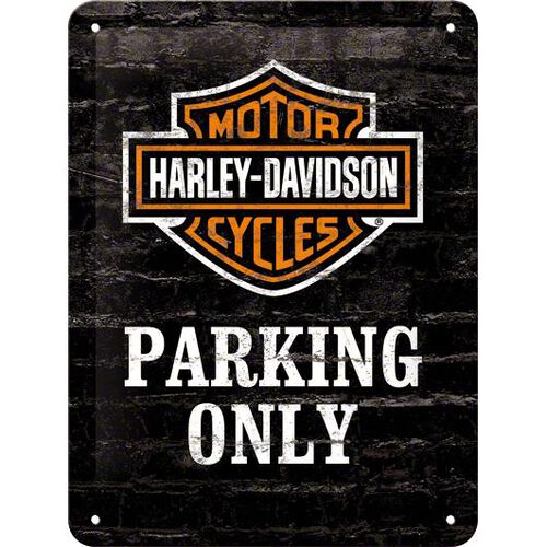Motorcycle Tin Plates & Retro Nostalgic-Art Metal Postcard 15 x 20 "Harley-Davidson Parking Only" Neutral