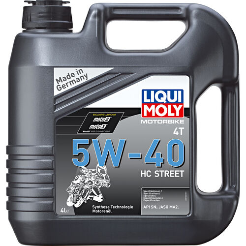 Motorcycle Engine Oil Liqui Moly Motorbike 4T 5W-40 HC Street 4 Liter Neutral