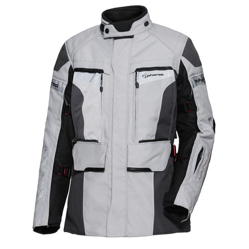 Femmes Vestes de moto Pharao Tura WP Adv. Veste en textile et cuir femme Gris