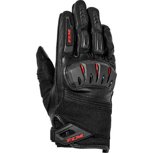 Motorcycle Gloves Sport FLM Sports Leather / Textile Glove 3.0 Black