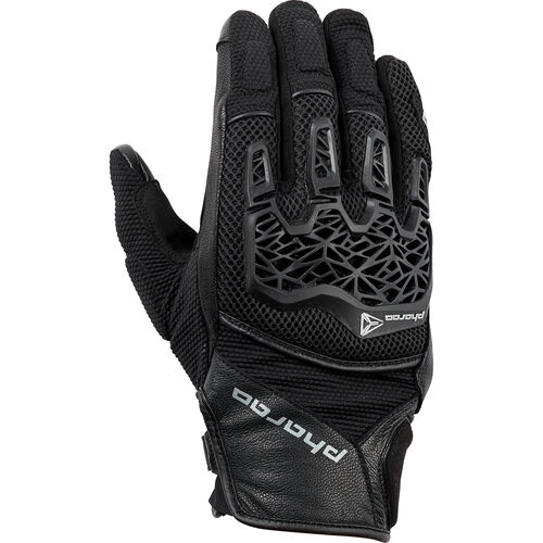 Men Motorcycle Gloves Sport Pharao Yuma Air Leather/Textile Glove short Black