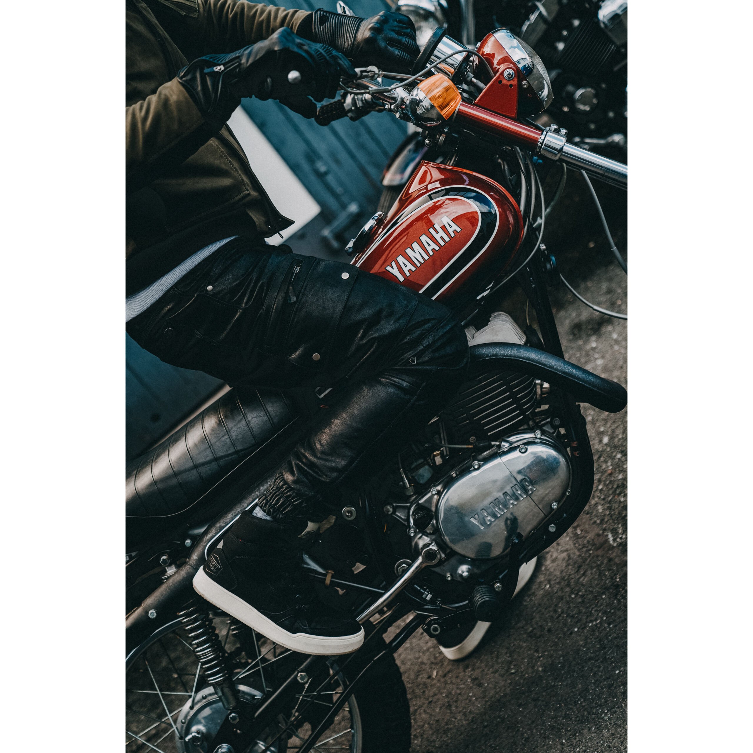 Triumph Motorcycles Triple T Black Leather Riding Pants Chaps Size 3040  Unisex  eBay