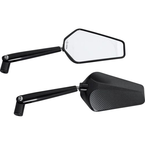 Mirrors Highsider handlebar mirror pair M10x1,25R+L Prato alu black White