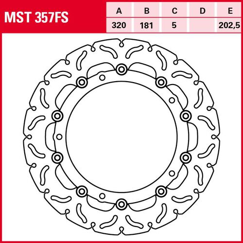 Disques de frein de moto TRW Lucas disque de frein RAC natation MST357FS 320/181/202,5/5mm Orange