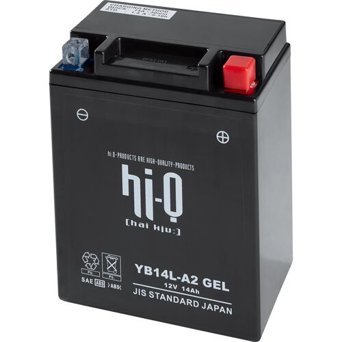 Motorradbatterien Hi-Q Batterie AGM Gel geschlossen HB14L-A2, 12V, 12Ah (YB14L-A2) Neutral