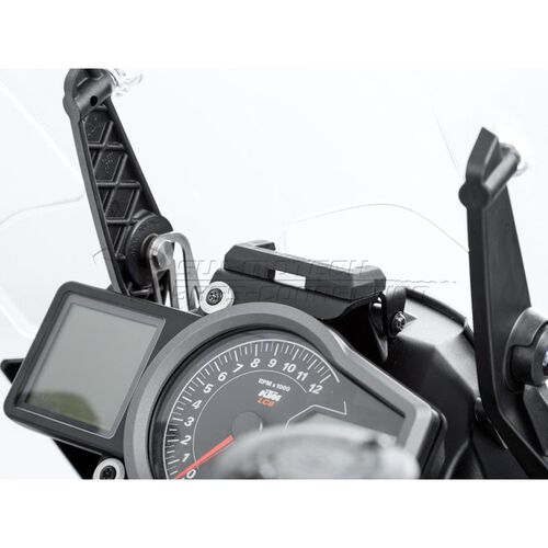 Motorcycle Navigation Power Supply SW-MOTECH QUICK-LOCK GPS mount Cockpit 1050-1190 Adventure Grey