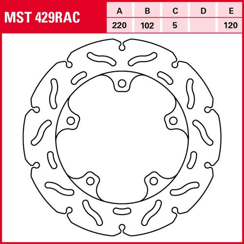Motorcycle Brake Discs TRW Lucas brake disc RAC rigid MST429RAC 220/102/120/5mm Orange