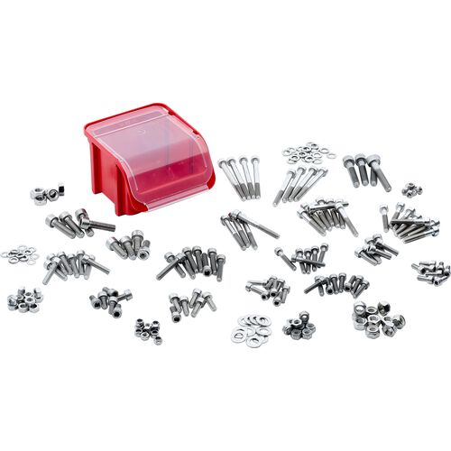 Screws & Small Parts Hi-Q Tools screw assortment stainless hexagon socket 200 piece M5/M6/M8 Grey