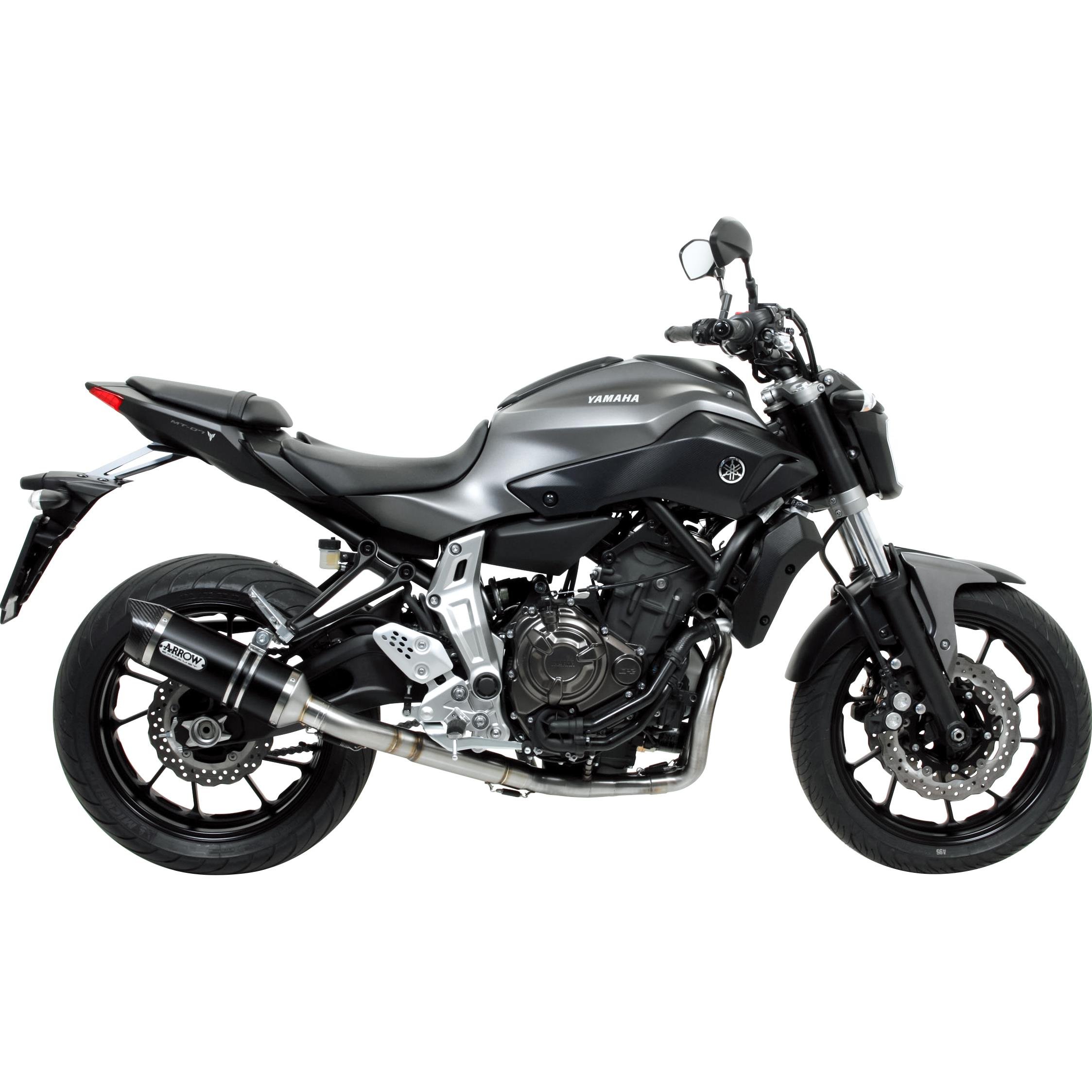 Thunder exhaust 2in1 for Yamaha MT-07 alu black/carbon