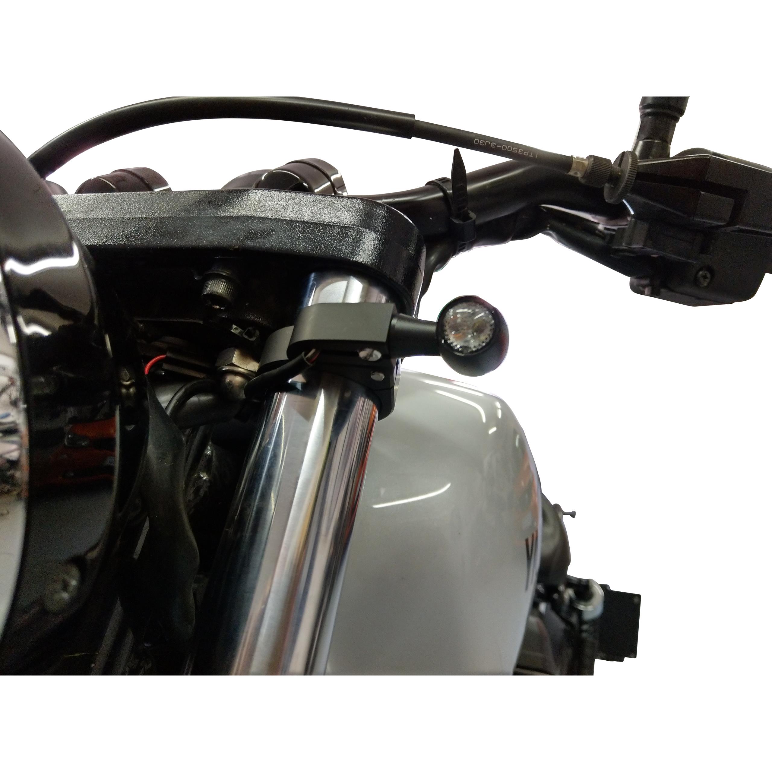 Highsider Alu Blinkerhalterpaar für Standrohrschellen schwarz Schwarz kaufen  - POLO Motorrad