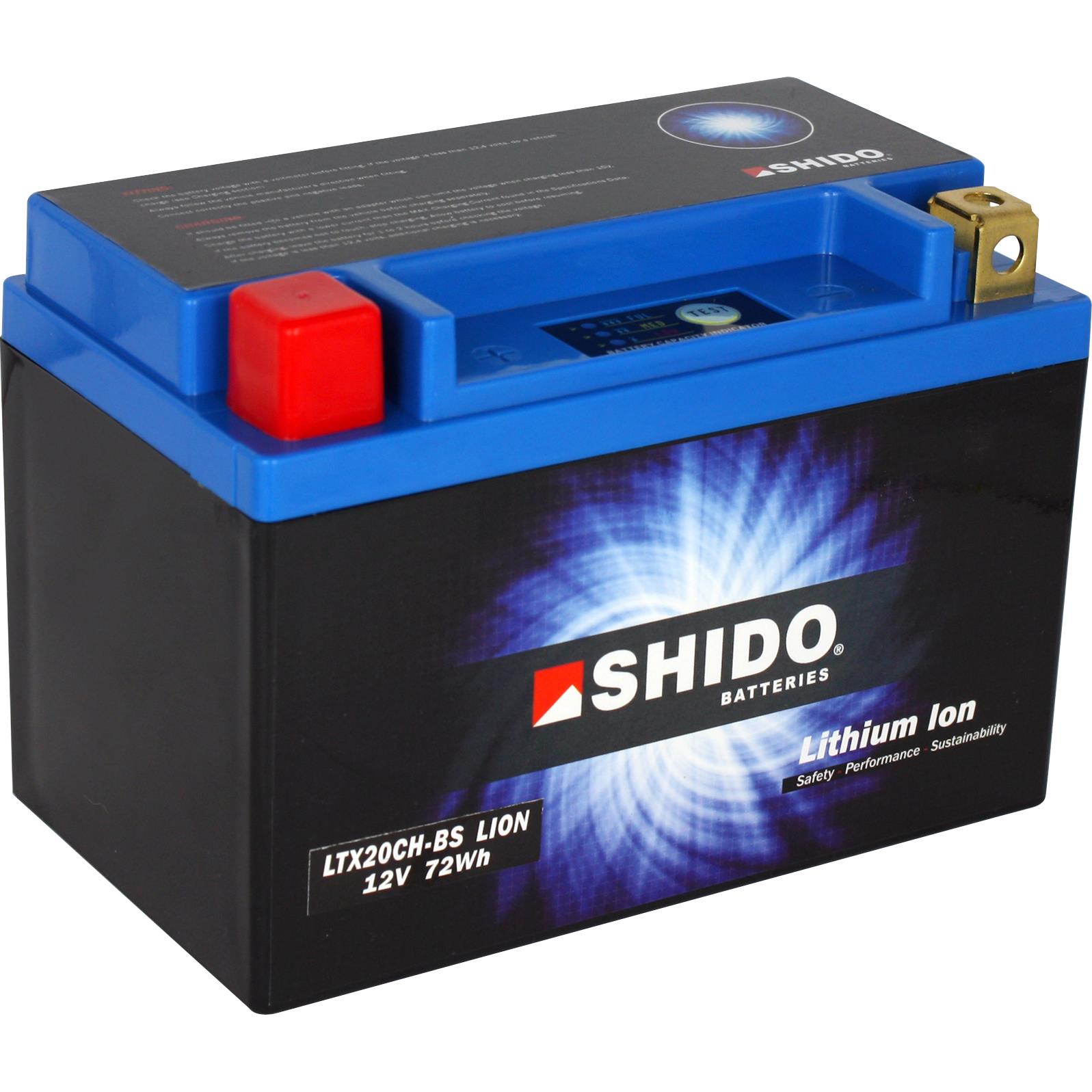 Shido Lithium Batterie LTX20CH-BS, 12V, 6Ah (YTX20CH-BS)